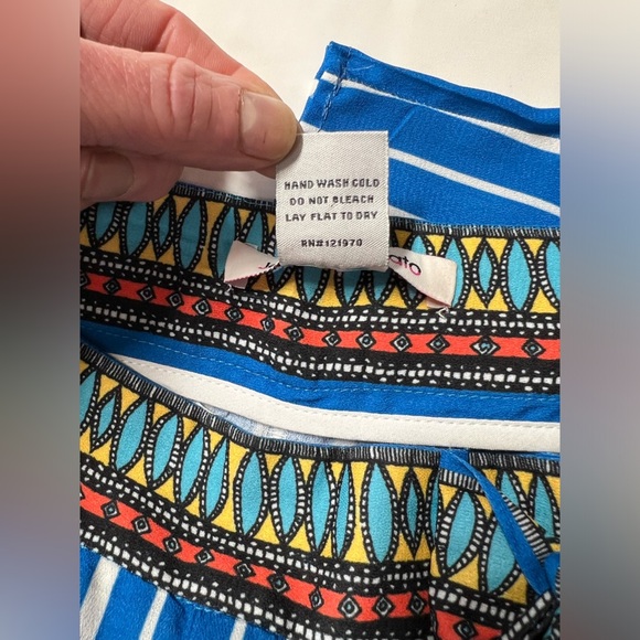 JEALOUS TOMATO Aqua blue multi graphic print palazzo pant size S. - Picture 7 of 10